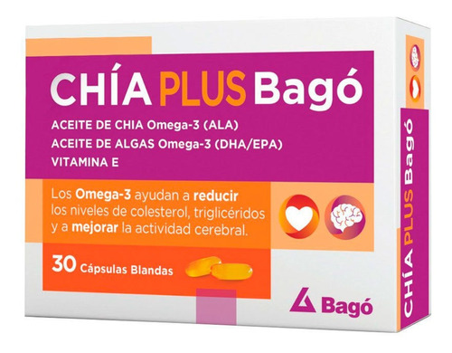 Chia Plus Bago Aceite De Chia + Algas Dha X 30 Caps