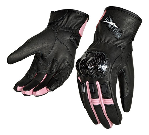 Guantes Moto Calle M Inmotion Full Finger Negro/rosado