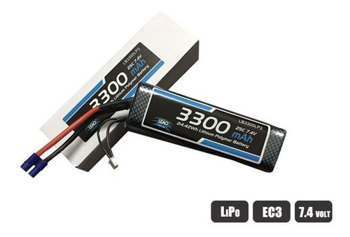 Lb3300lp2 - Bateria Lipo 7.4v/2s 3300mah 25c/50c Oval - Ec3