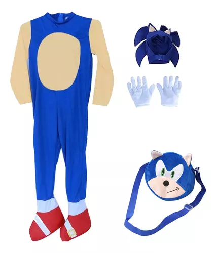 Ropa de disfraz de cosplay de Sonic The Hedgehog para niños, niños