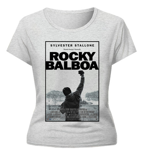 Remera Rocky Balboa Cine Exclusivo Dama Gris