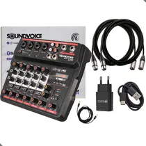 Comprar Mesa 6 Canais Soundvoice Mc6bt Interface + Cabos Balanceados