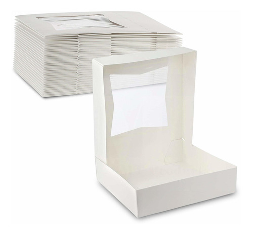 Hermosa Caja De Cartón De Color Blanco Para Reposterí...