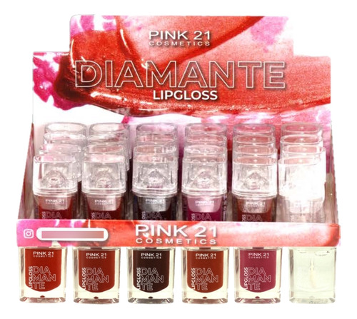 24- Lip Gloss Diamante Cs3678 - Kit Pink21 Atacado Sj