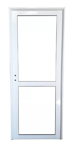 Puerta Aluminio Blanco Vidrio Entero C/travesaño  80x200 Cm