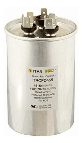 Packard Trcfd455 45+5mfd 440/370v Round Run Capacitor