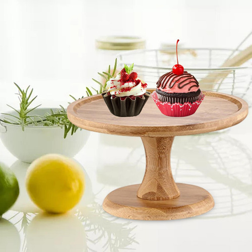 Soporte De Pastel Bandeja De Madera De Fiesta Redonda