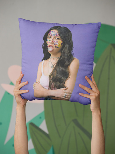 Cojin Almohada De Olivia Rodrigo Sour 45x45cm Morado Liso