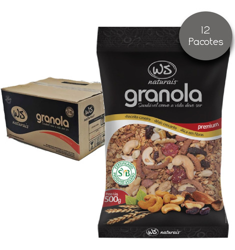 Granola Premium Ws Naturais 500g (12 Pacotes)