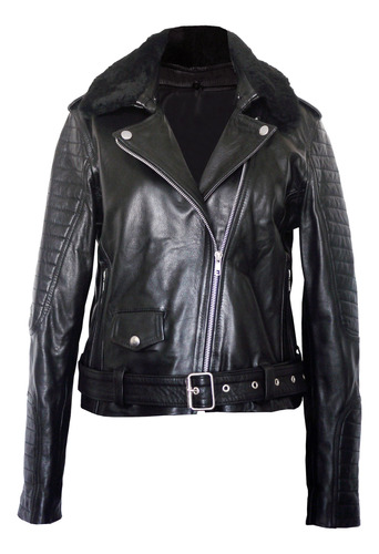 Campera Biker Entallada Cuello Desmontable Liam Leather