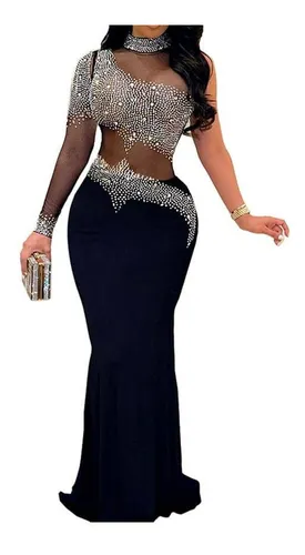 Vestido Ombro S Longo Pedraria Madrinha Plus Size S40
