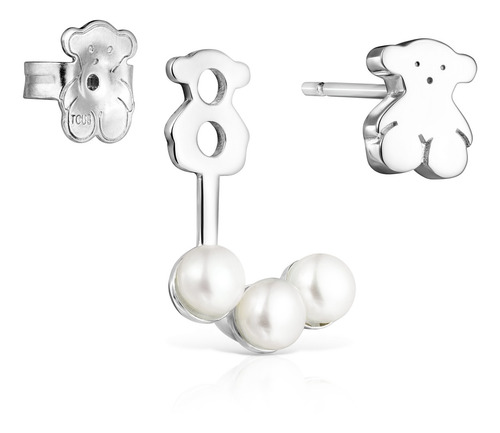 Pendientes Tous Cortos Nocturne De Plata Con Perlas