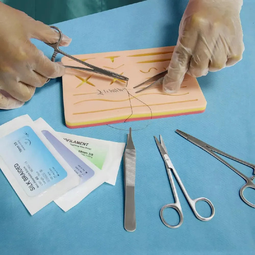 Kit Práctica Sutura 3 Capas 17 Cortes Todo Incluido