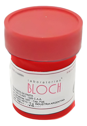 Colorante En Pasta Bloch Rojo X1 Unidad - Cotillón Waf