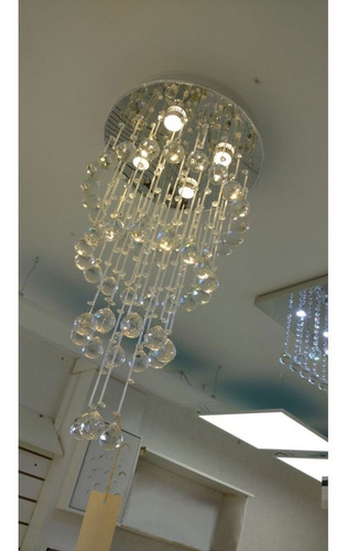 Imagem 2 de 4 de Lustre De Cristal Pendente Auréolas 4 Luzes 40x80cm 8006