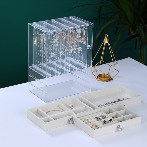 Imagen 4 de 10 de Caja Acrilica Organizador Aros Y Joyas A Cajones