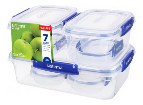 Hermético Sistema Plastics 7 Piezas Klip It Plus Starter