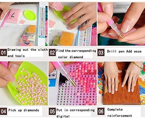 Kits de Pintura de Diamante para Adultos Orqu/ídeas de Bamb/ú DIY 5D para Pintura de Punto de Cruz Suministros Completa de Cristal Pintura de Pared por Numbers Decoraci/ón de pared del Hogar 30 x 48 cm