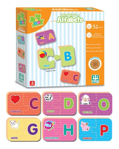 Jogo Infantil Educativo Descobrindo O Alfabeto Nig 3+ Anos