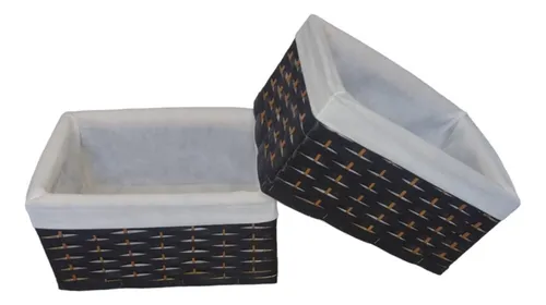 comprar 2 Unid Canasto Cajon Organizador De Mimbre Plástico Grandes