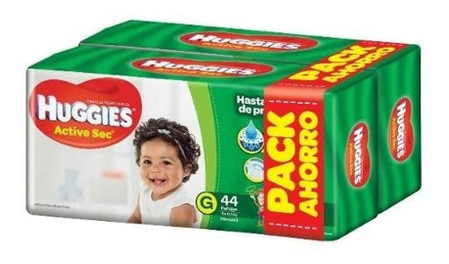 Pañales Huggies Active Sec G 88u - Bebés Y Niños