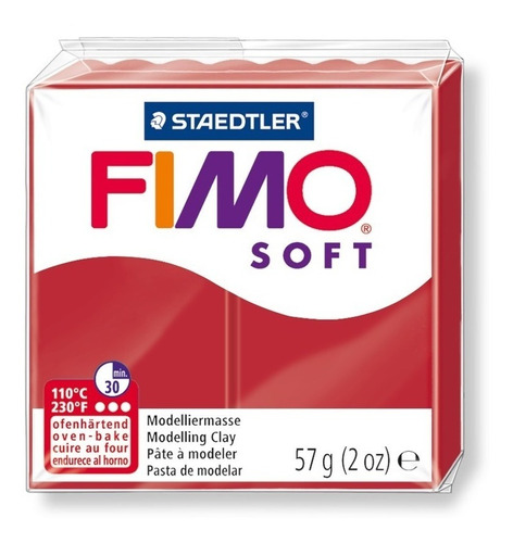 Massa Pvc Polymer Clay Fimo Soft Staedtler 57g Vermel. Natal Cor Vermelho natal