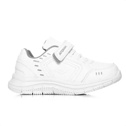 Zapatillas Atomik Marsella Colegial Ni os Velcro Y Elasticos