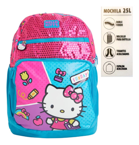 Mochila Rosada Hello Kitty Original 25 Litros Envío Rápido