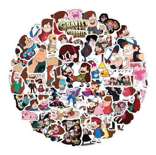 Gravity Falls 50 Calcomanias Stickers De Pvc Vs Agua Cartoon