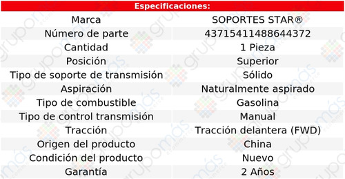 Soporte Transmisión Sup S Star Sandero L4 1.6l 10 A 14