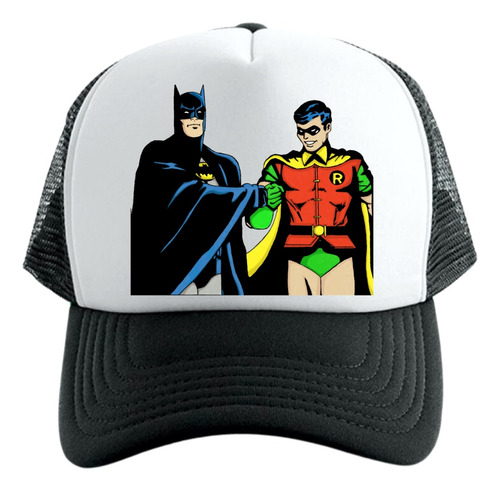 Gorra Tipo Trucker Negra Batman Y Robin