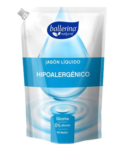 Jabon Liquido Ballerina Hipoalergénico 750 Ml Pack X2