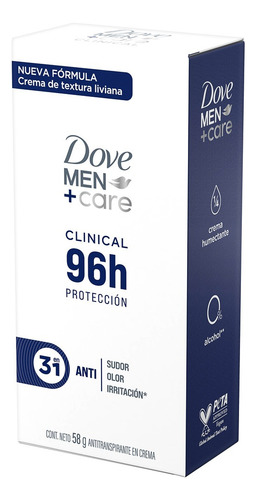 Antitranspirante Dove Men Care Clinical En Barra 58g Original