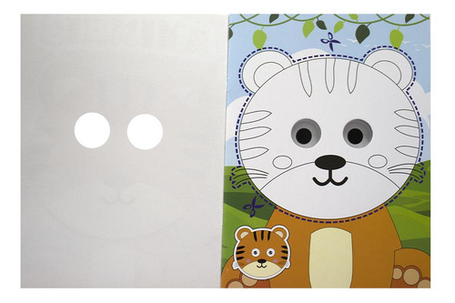 Máscaras Divertidas - Colorir & Recortar: Animais