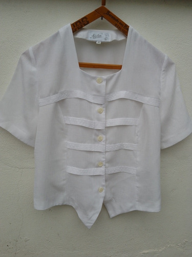 Camisa Blanca Vintage Retro