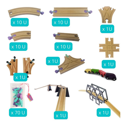 Imagen 2 de 10 de Pack Full 46 Vías+puente+elevación+tren Compatible Trencity