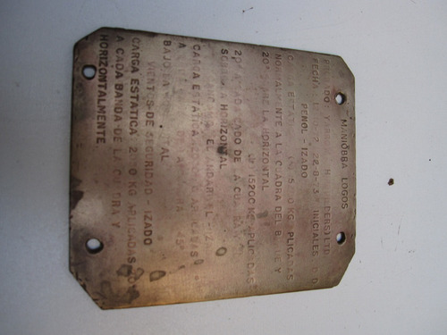 Letrero Placas Náuticas En Bronce