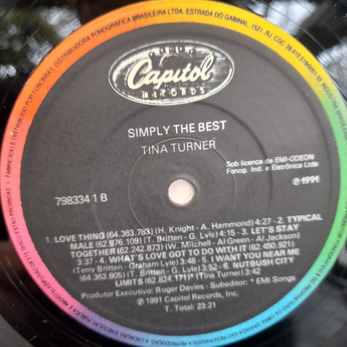 Imagem 5 de 6 de Vinil Lp Simply The Best Tina Turner 1991 Com Encarte