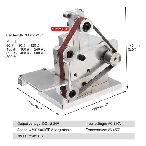 Mini Lijadora De Correa Eléctrica De 110 V, Máquina De Pulir