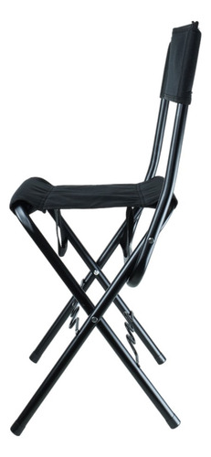 Banqueta Dobrável Pesca Brasil Pescador C/ Suporte P/ Varas Cor Preto