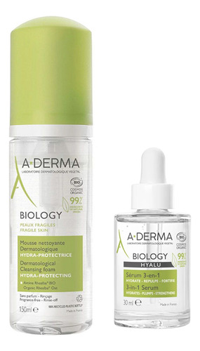 Set Aderma Biology Serum Hyalu + Espuma Hidraprotectora