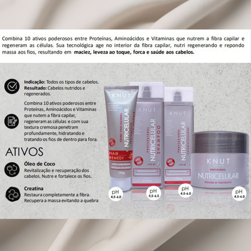 Kit Shampoo + Condicionador Nutricelular Reposição De Massa