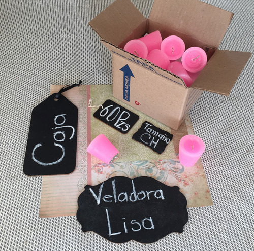 Veladora Votiva - Color Rosa I Caja 60 Pzs