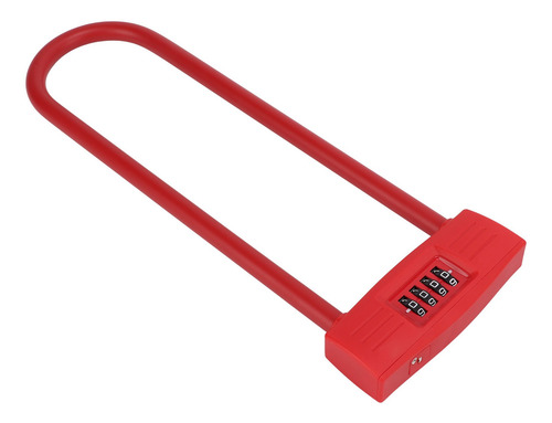 Red Bike Combination U Lock Antirrobo Grillete Largo