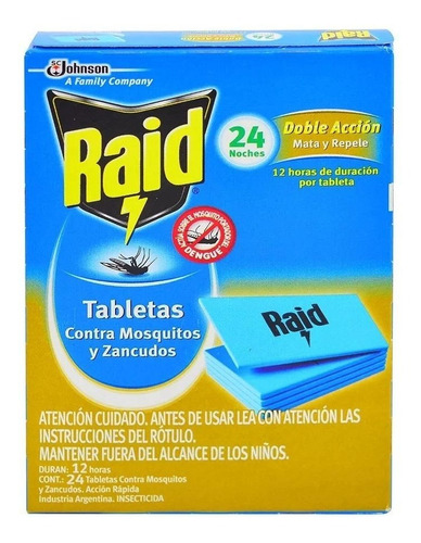 Raid tabletas doble accion X 24 repuestos