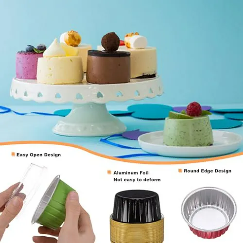 Recipientes Desechables Para Postres, 25 Unidades Con Tapa
