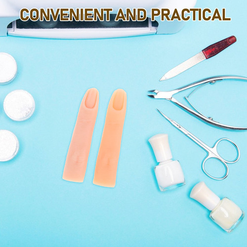 2 Dedos De Silicona Para Practicar Uñas Para Entrenamiento D