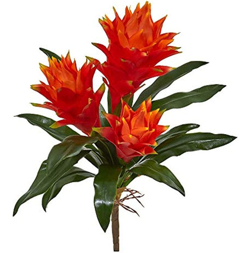 Casi Natural 16 ?? Bromelia Doble Artificial (juego De 6) Fl