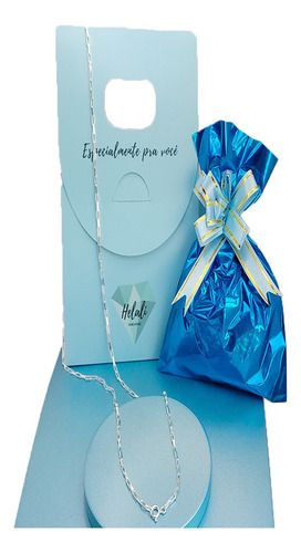 Corrente De Prata 925 Cordão Luxo Classico Tijolinho 70 Cm Cor Colar Unissex Prateado