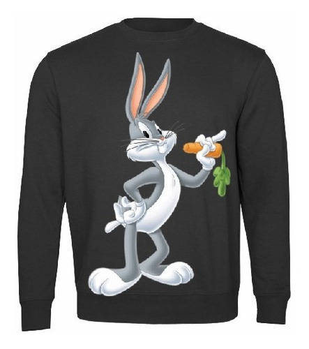 Polerón Negro Hombre Padre Estampado Bugs Bunny Looney 